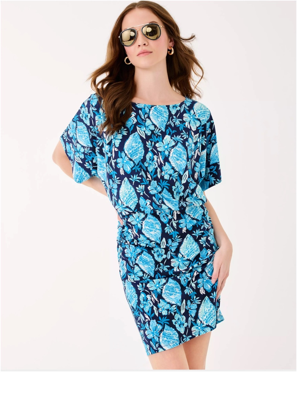 Lilly Pulitzer Blue Tropical Print Swim Dress